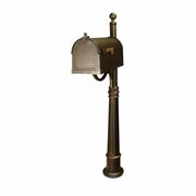 SPECIAL LITE PRODUCTS Berkshire Curbside Mailbox with Ashland Mailbox Post Unit - Hand Rubbed Bronze SCB-1015_SPK-600-BRZ
